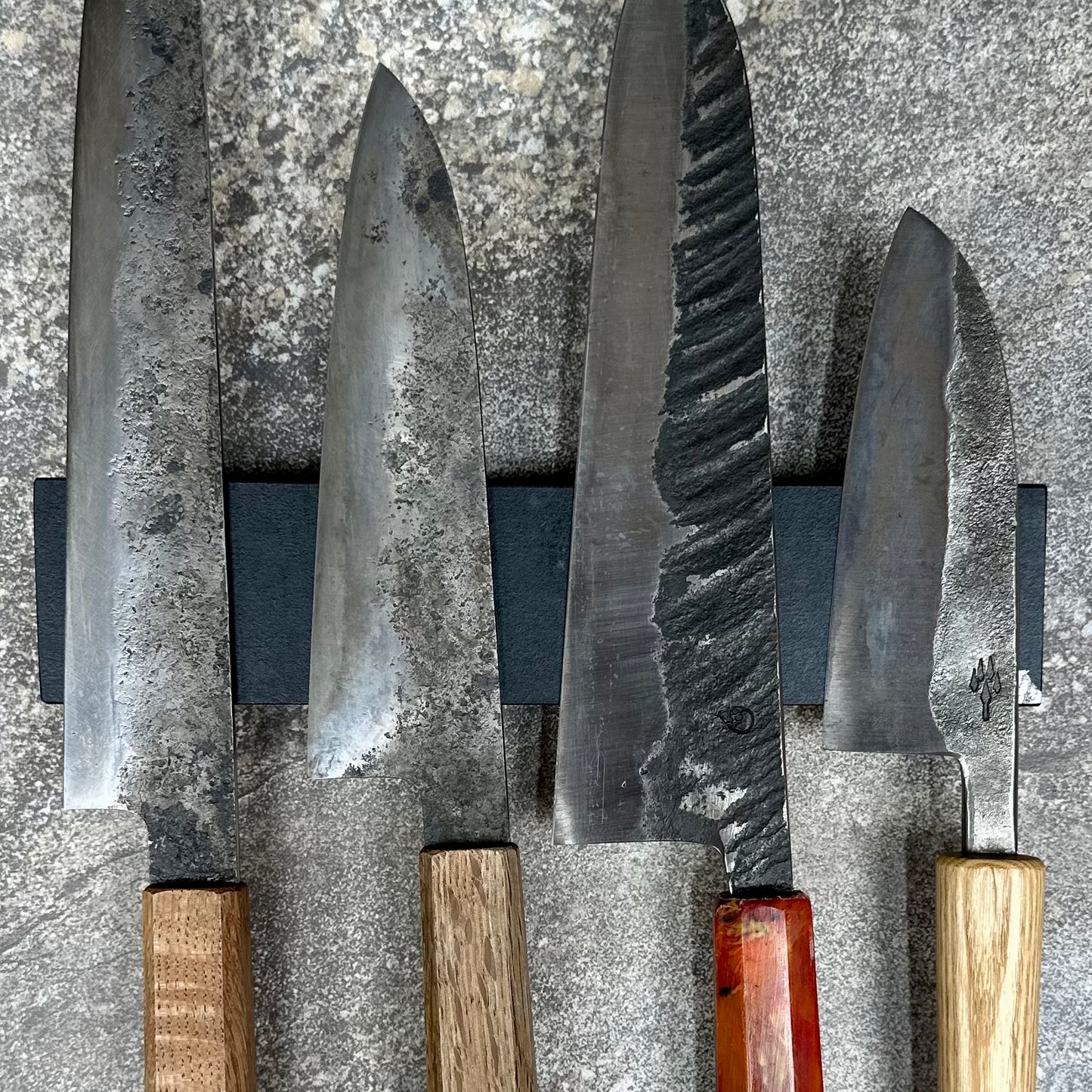 Handmade Magnetic Knife Rack - Charcoal and Walnut