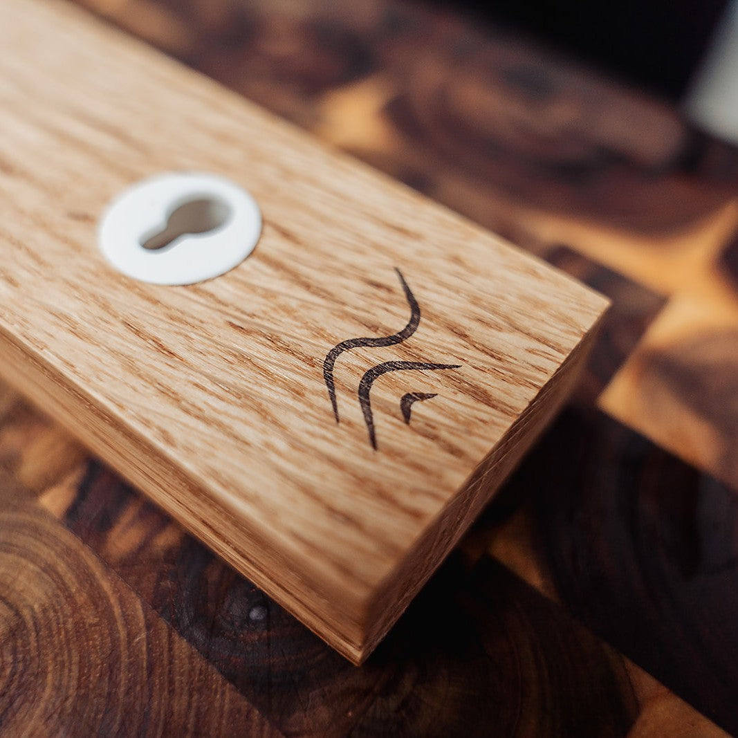 Handmade Magnetic Knife Rack - Oak and natural Cork
