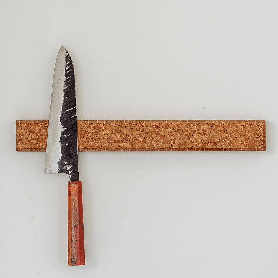 Handmade Magnetic Knife Rack - Oak and natural Cork
